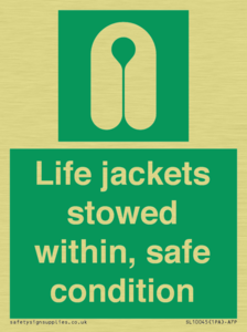 Life jackets stowed within